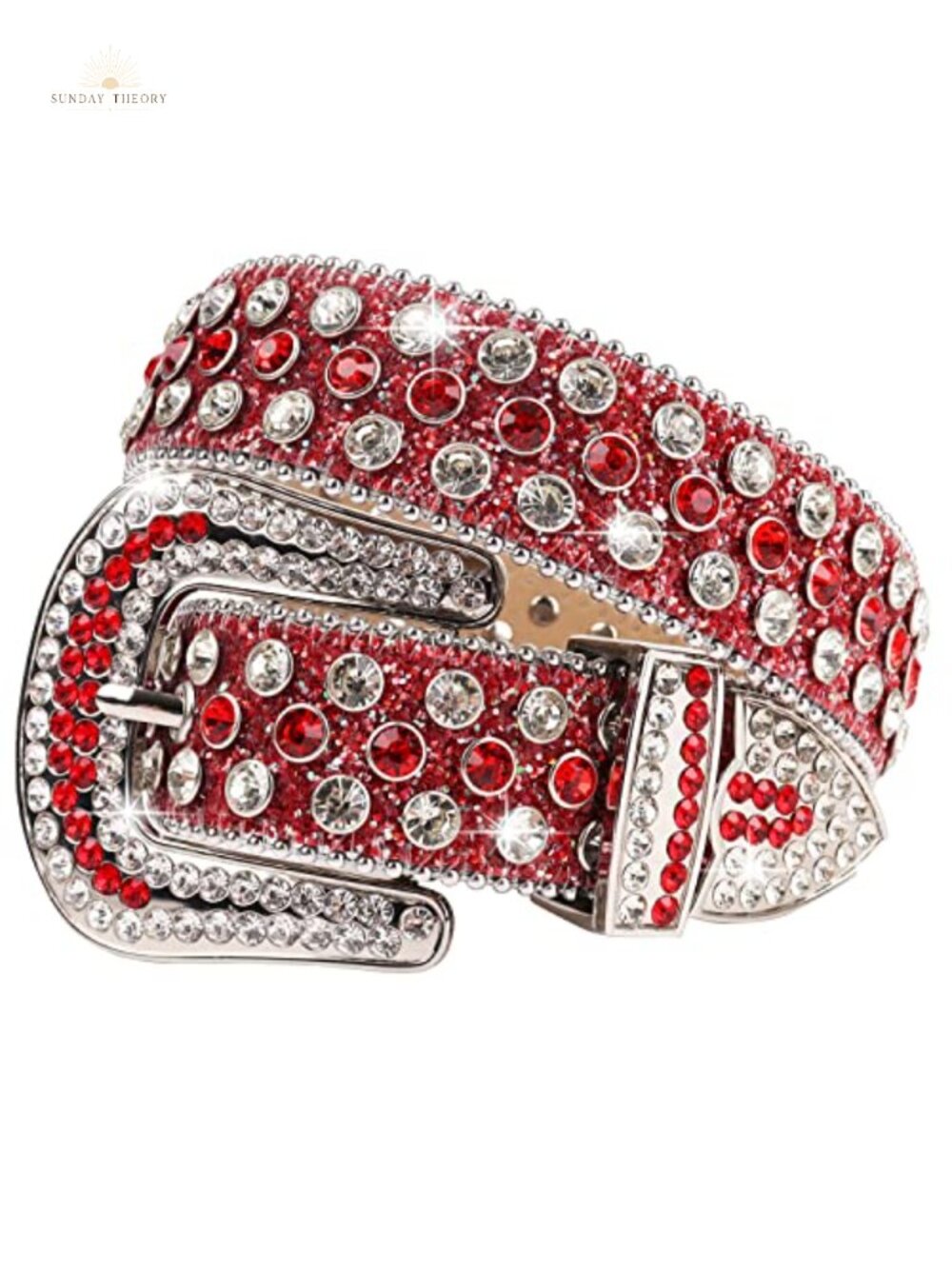 Rhinestone Belt Microfiber Leather Western Studded Cowgirl Cowboy Punk Y2K